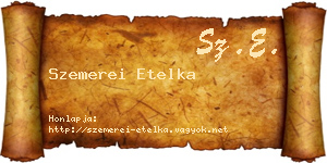 Szemerei Etelka névjegykártya